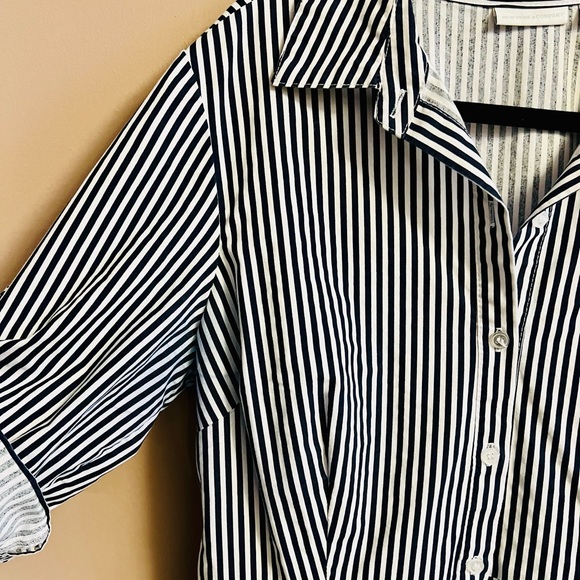 Navy and white striped peplum top - Picture 3 of 5